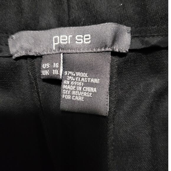 Per Se Black Wool Dress Pants/Trousers - US 16/UK 18 - NEW - Picture 4 of 9
